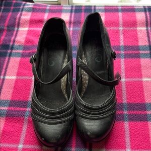 Dansko Black Chunky Heel Mary Jane Shoes